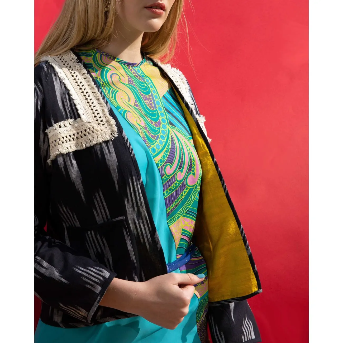 Ikat Boho Black Jacket
