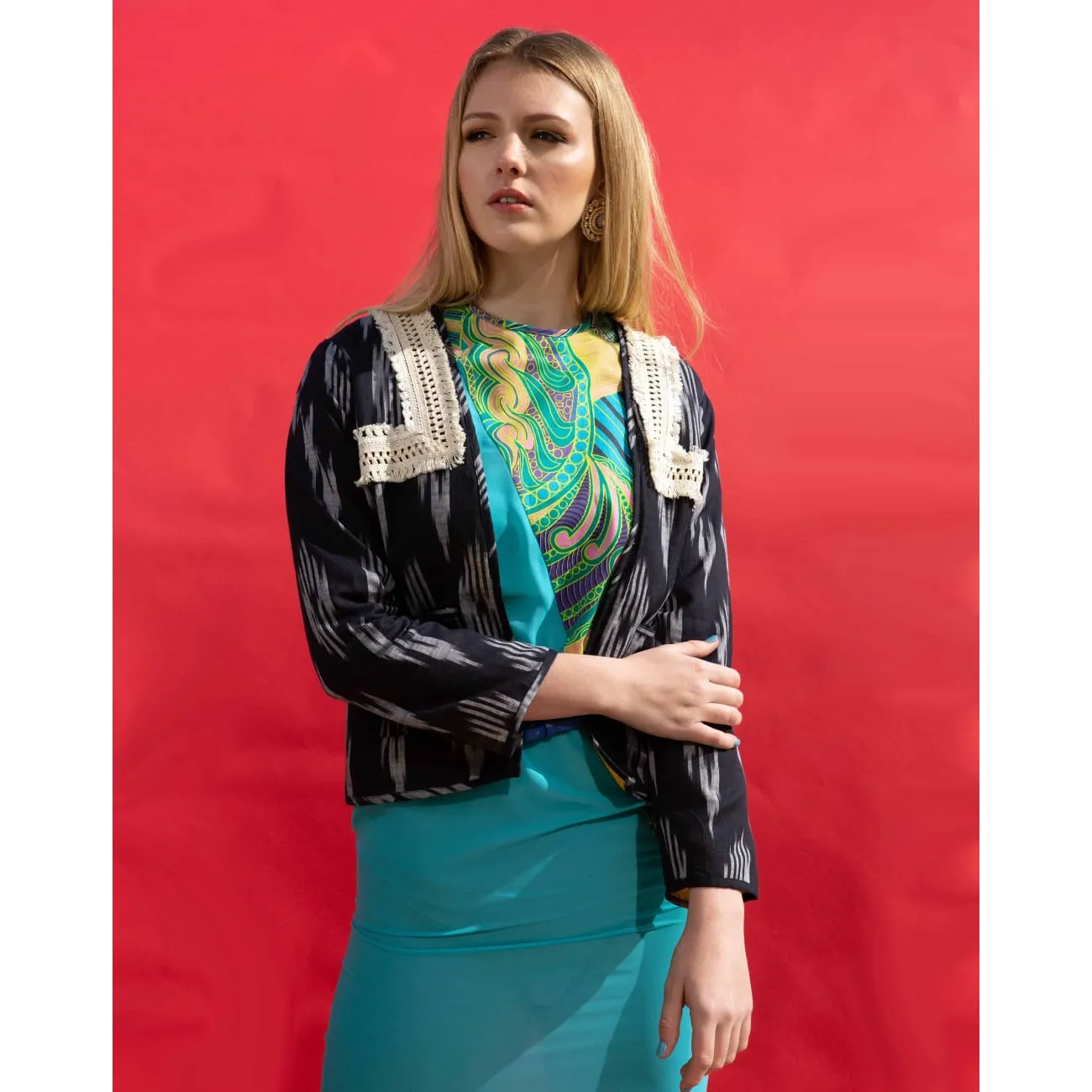 Ikat Boho Black Jacket