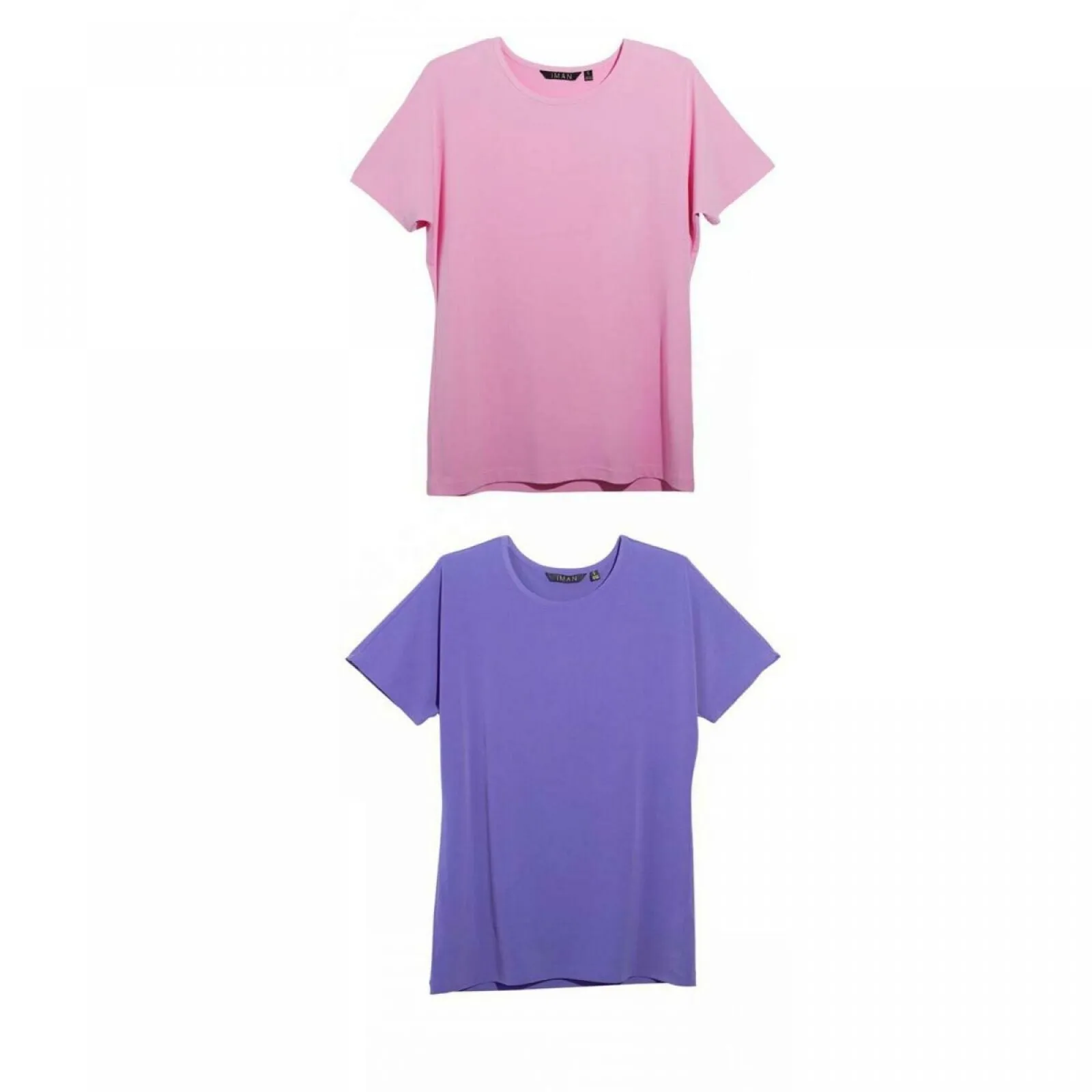 IMAN Women's 2 Pack City Chic Short Sleeve T-Shirts
