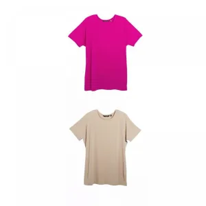 IMAN Women's 2 Pack City Chic Short Sleeve T-Shirts