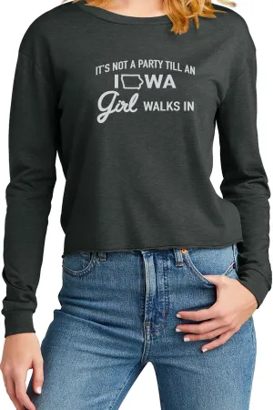 Iowa Party Girl Long Sleeve Tee - Black Frost