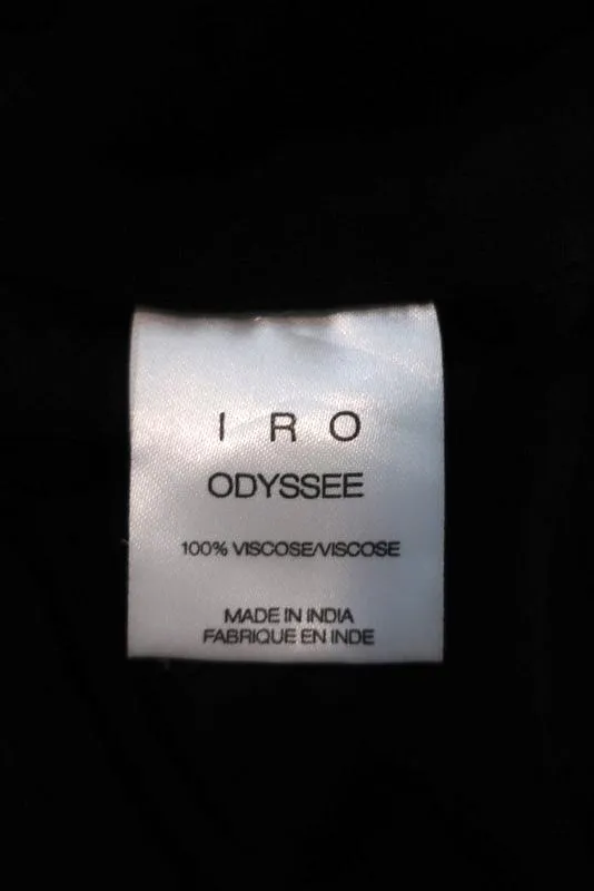 IRO Dress Odyssee Black Embroidered Chiffon Size 36 Crisscross-Strap Mini NEW
