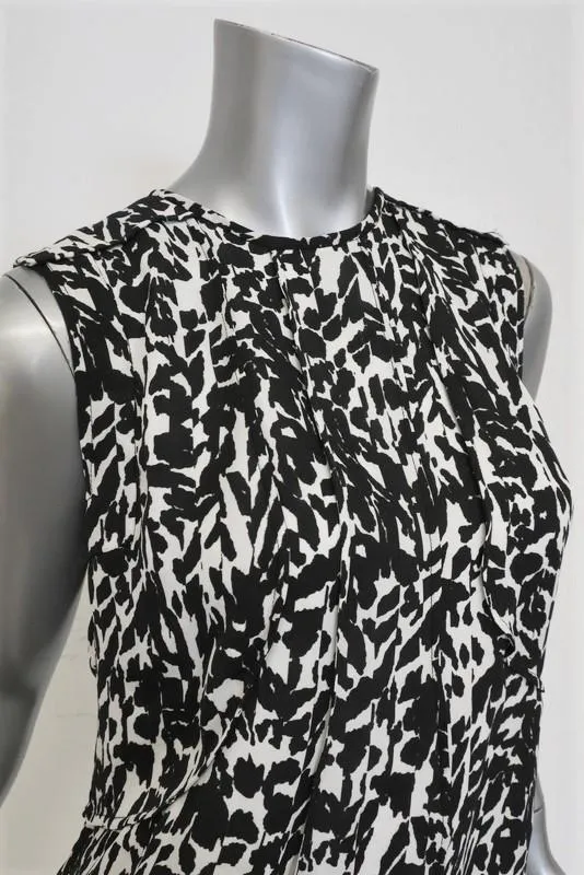 Isabel Marant Blouse Moss White/Black Leopard Print Silk Size 42 Sleeveless Top