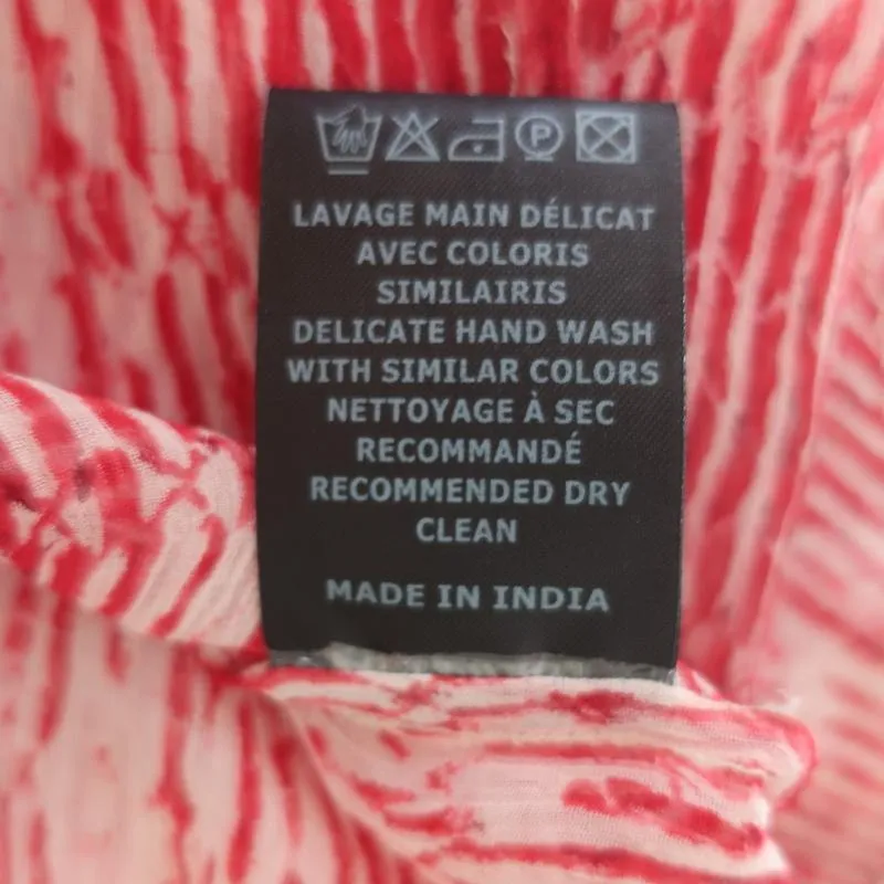 Isabel Marant Etoile Blouse Zinya Red Printed Chiffon Size 38 Long Sleeve Top