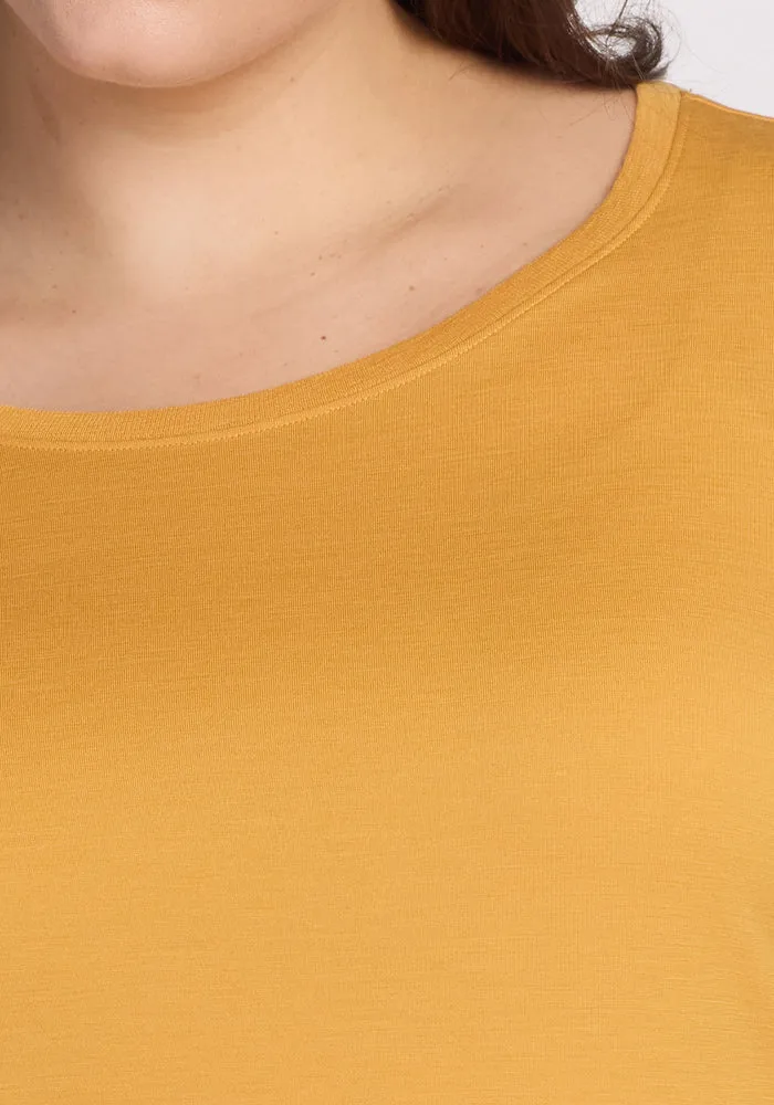 Jenny 3/4 Sleeve Crew Neck - Marigold