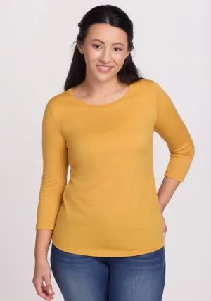 Jenny 3/4 Sleeve Crew Neck - Marigold