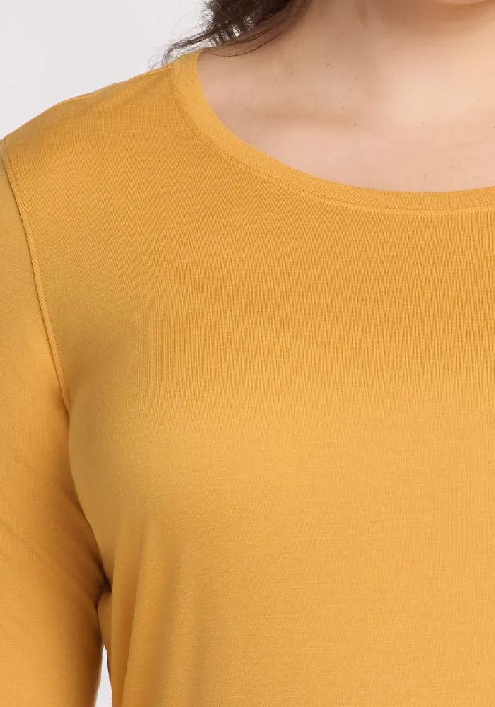 Jenny 3/4 Sleeve Crew Neck - Marigold