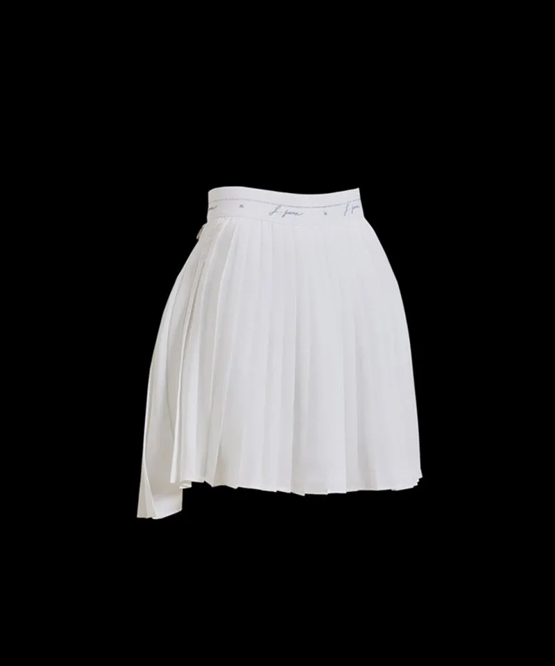 J.Jane Unbalanced Chiffon Pleats Skirt - White