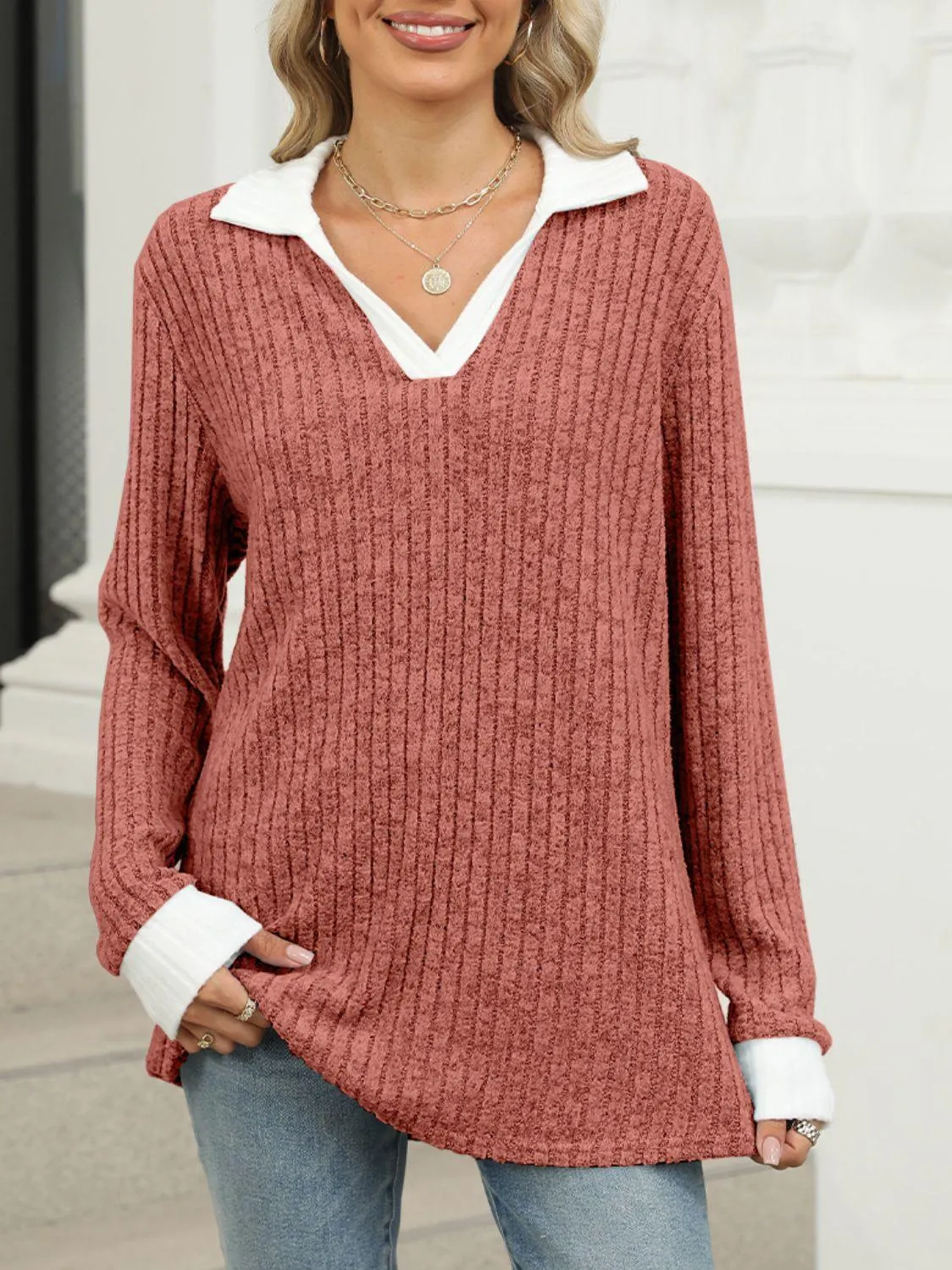 Johnny Collar Long Sleeve Shirt