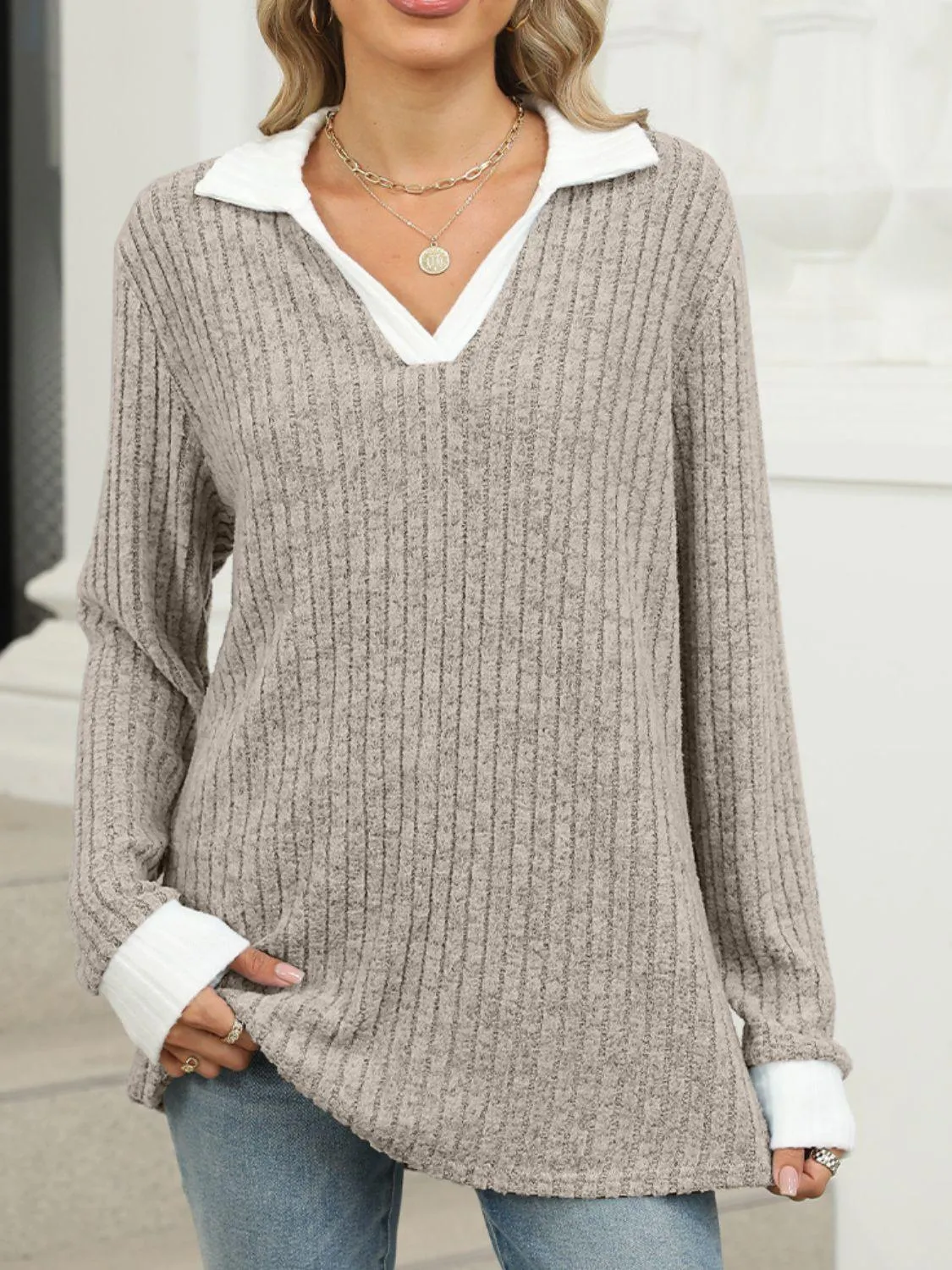 Johnny Collar Long Sleeve Shirt