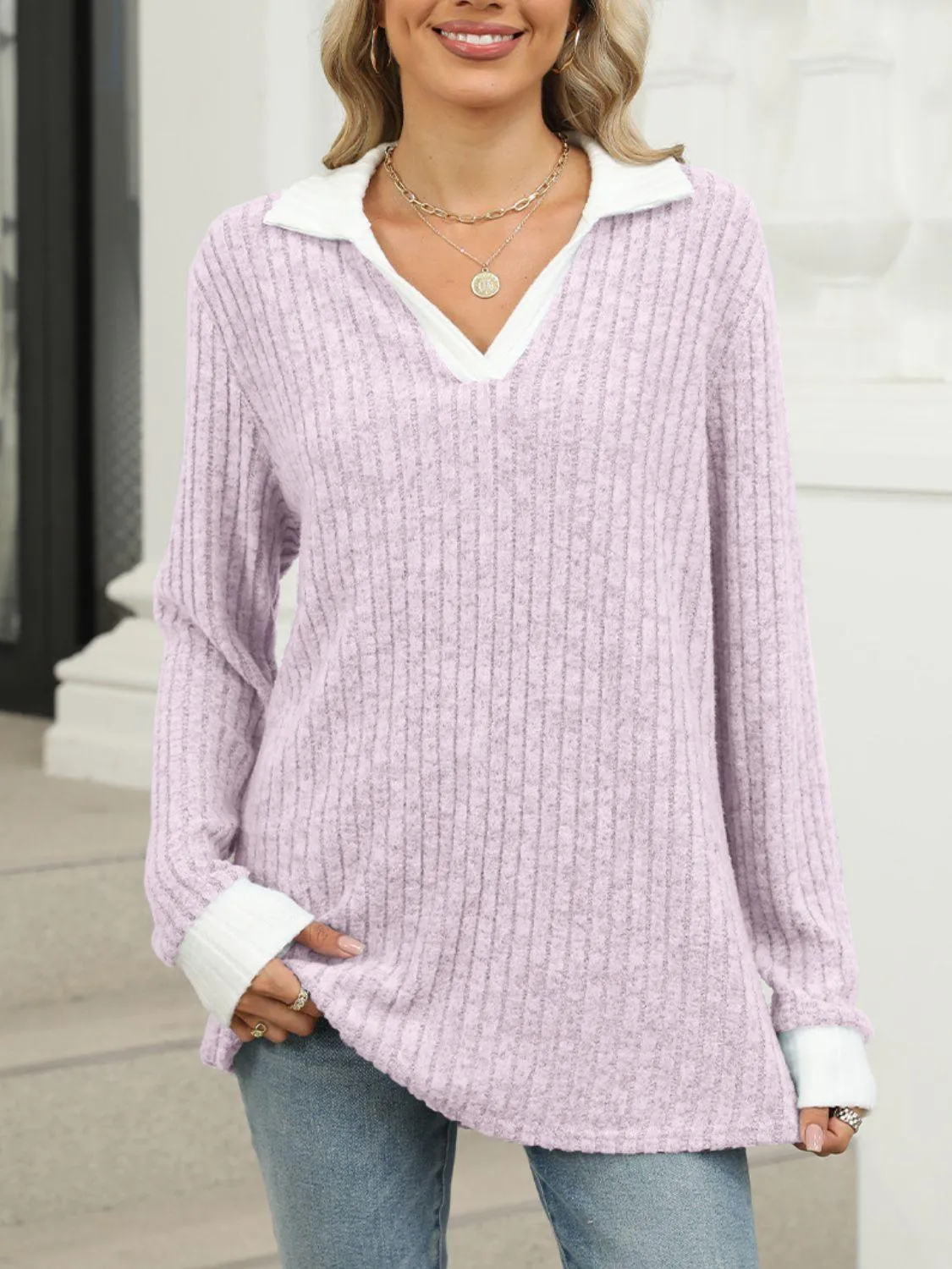 Johnny Collar Long Sleeve Shirt