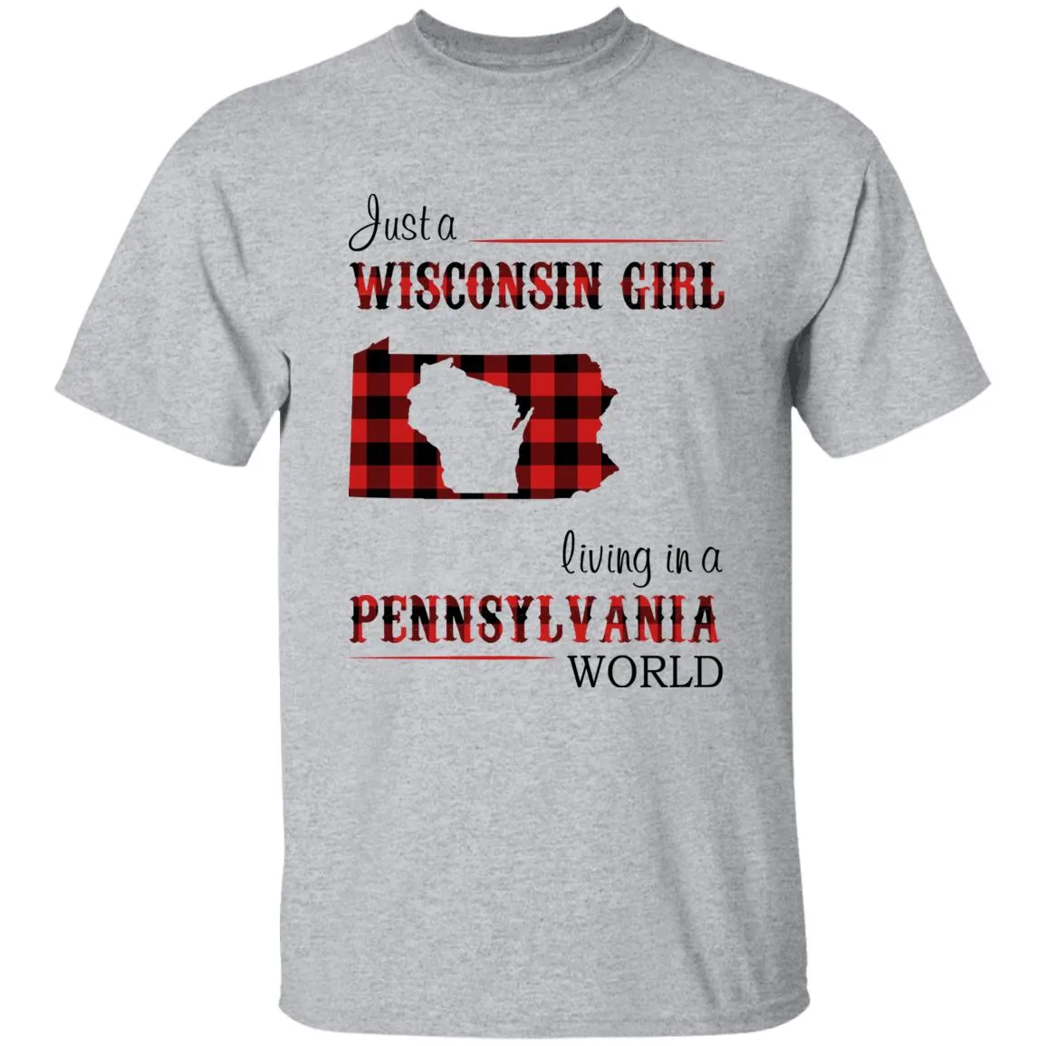 Just A Wisconsin Girl Living In A Pennsylvania World T-shirt