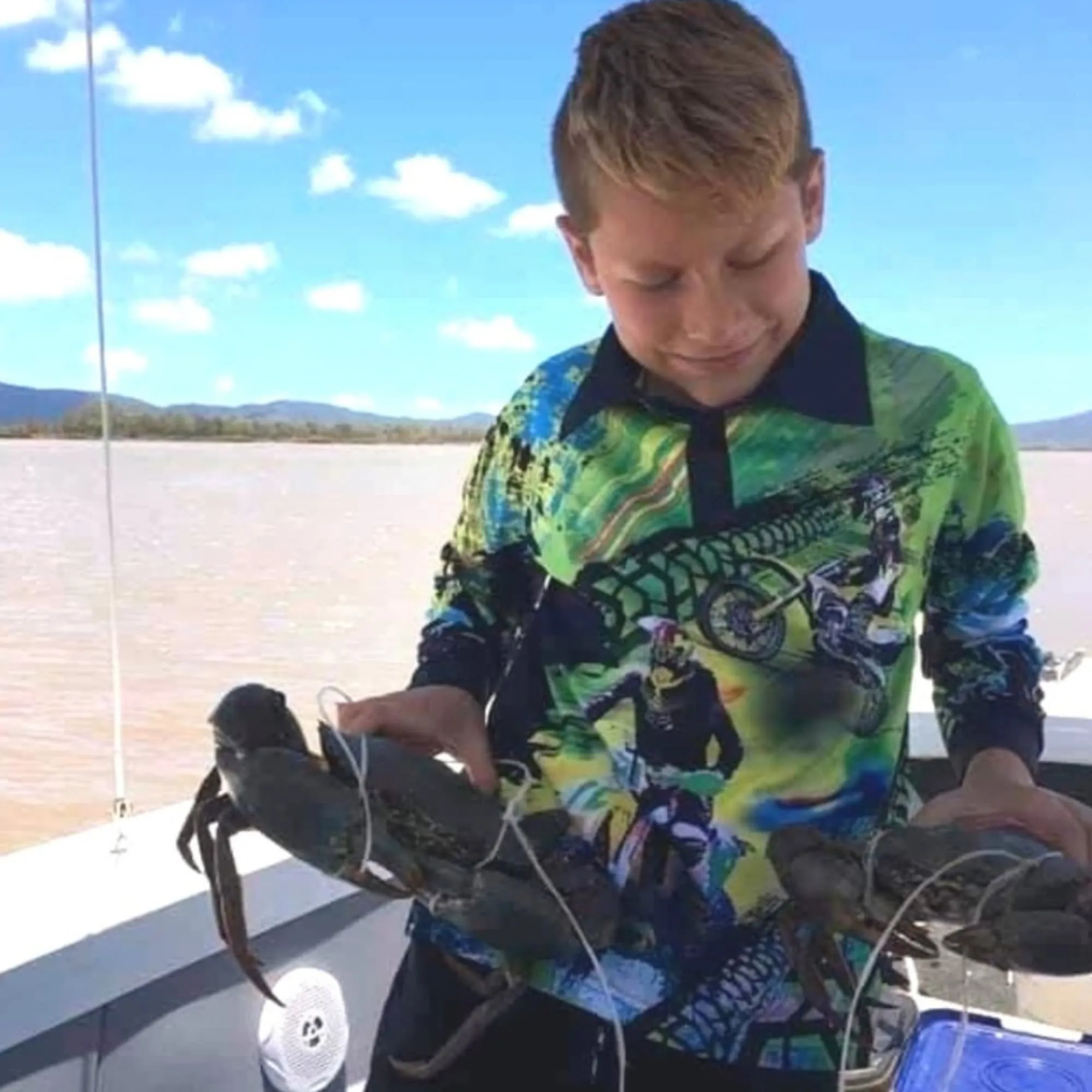 Kids | Extreme Motorbike Green Fishing Shirt