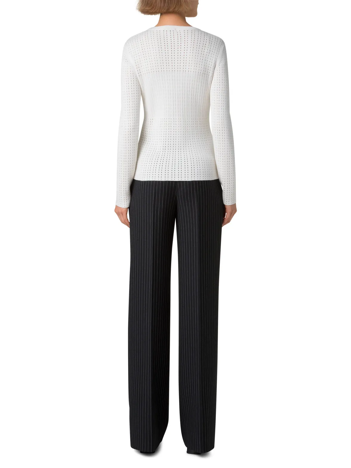 Knit Sweater in Silk Cotton Ajouré