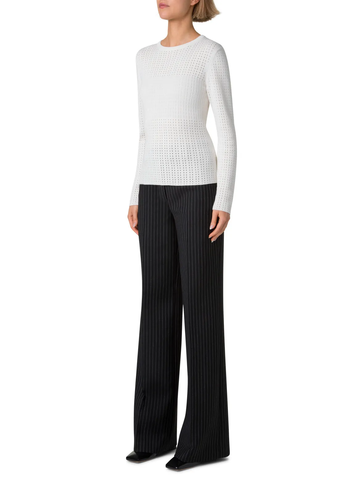 Knit Sweater in Silk Cotton Ajouré