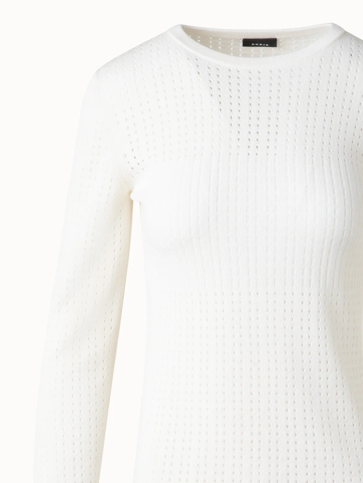 Knit Sweater in Silk Cotton Ajouré