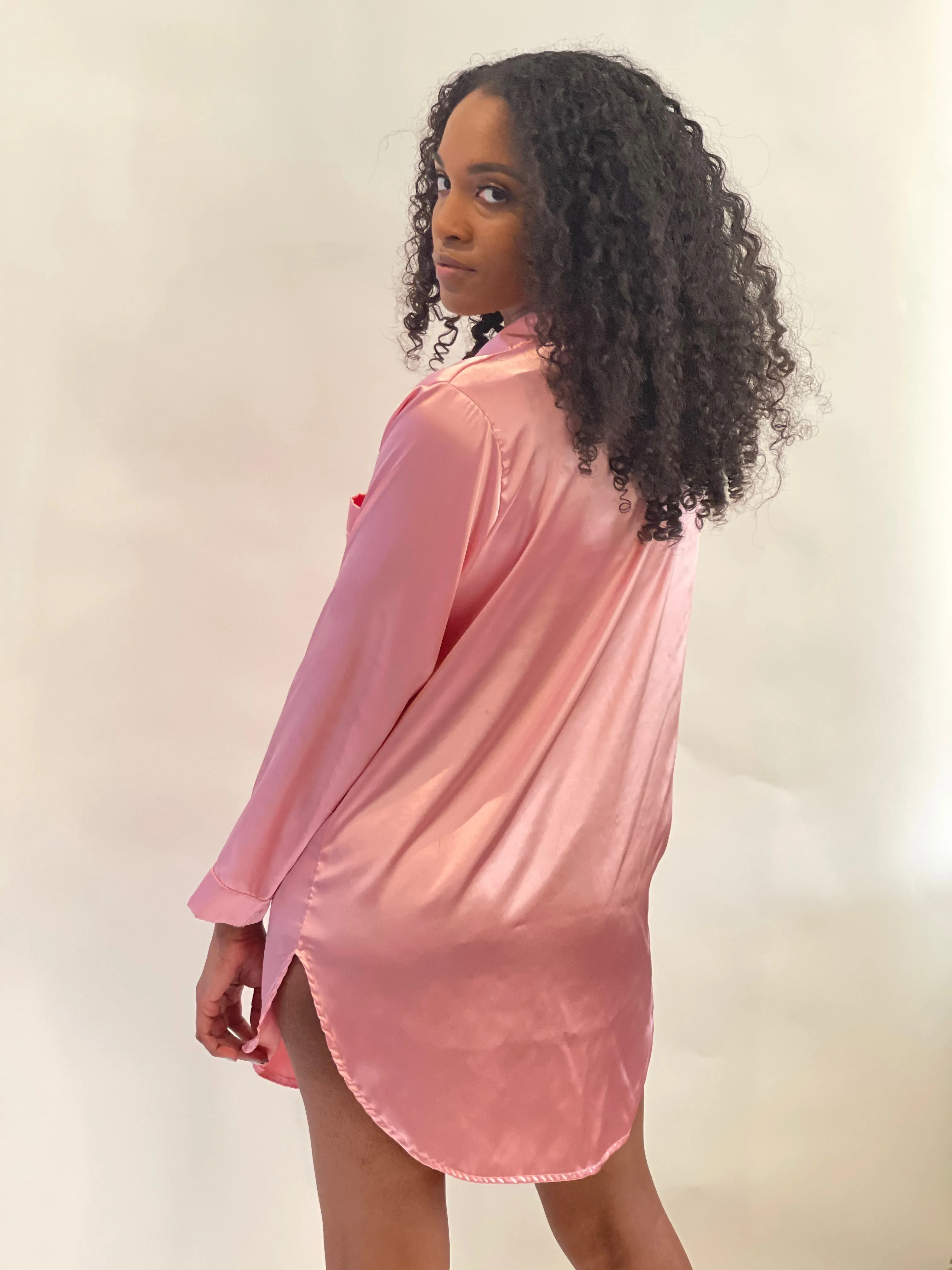 KPS Satin Boyfriend Sleepshirt