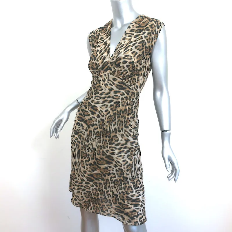 L'Agence Sleeveless Sheath Dress Leopard Print Chiffon Size 2