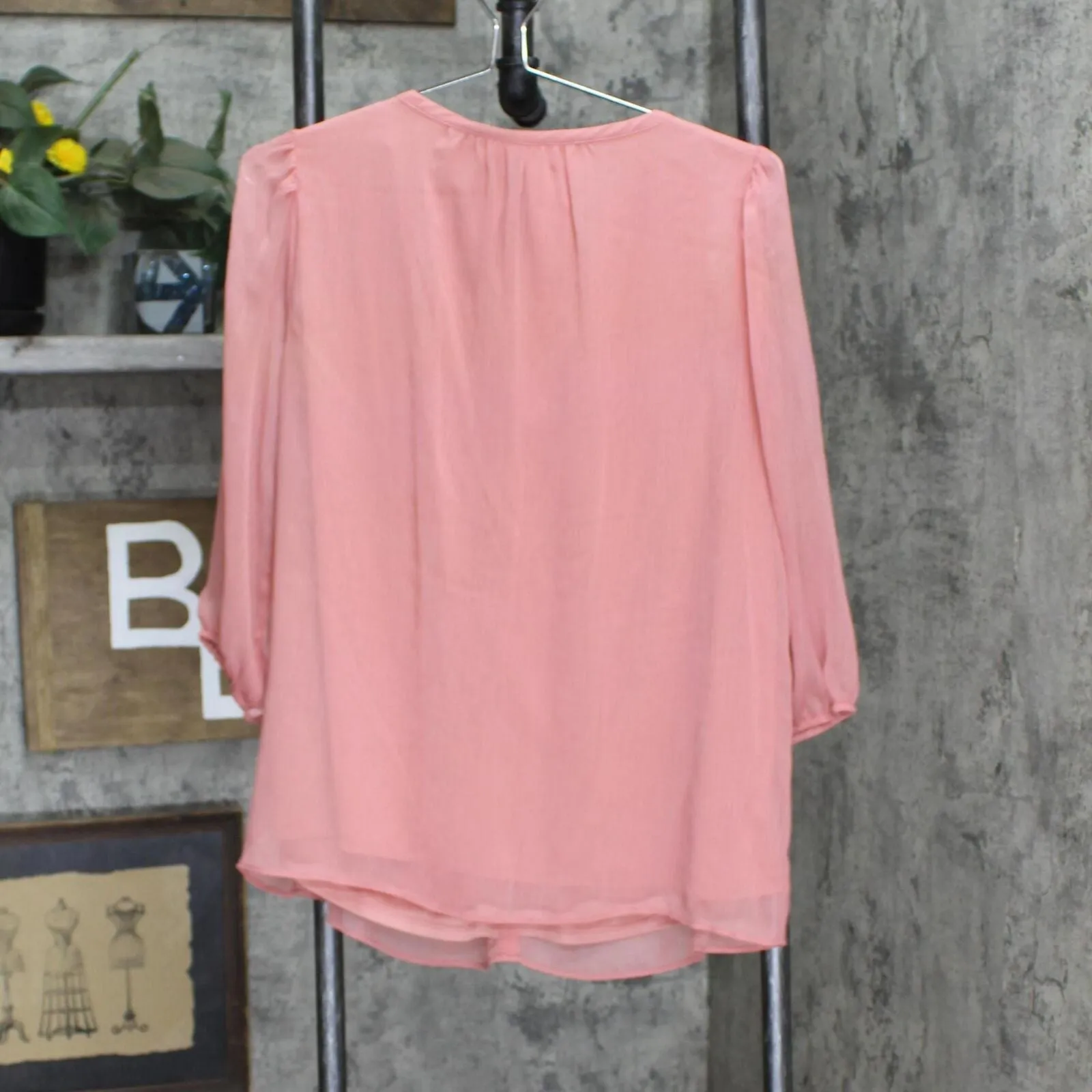 Lc Lauren Conrad Women's Chiffon Peasant Blouse WL23W022RS1