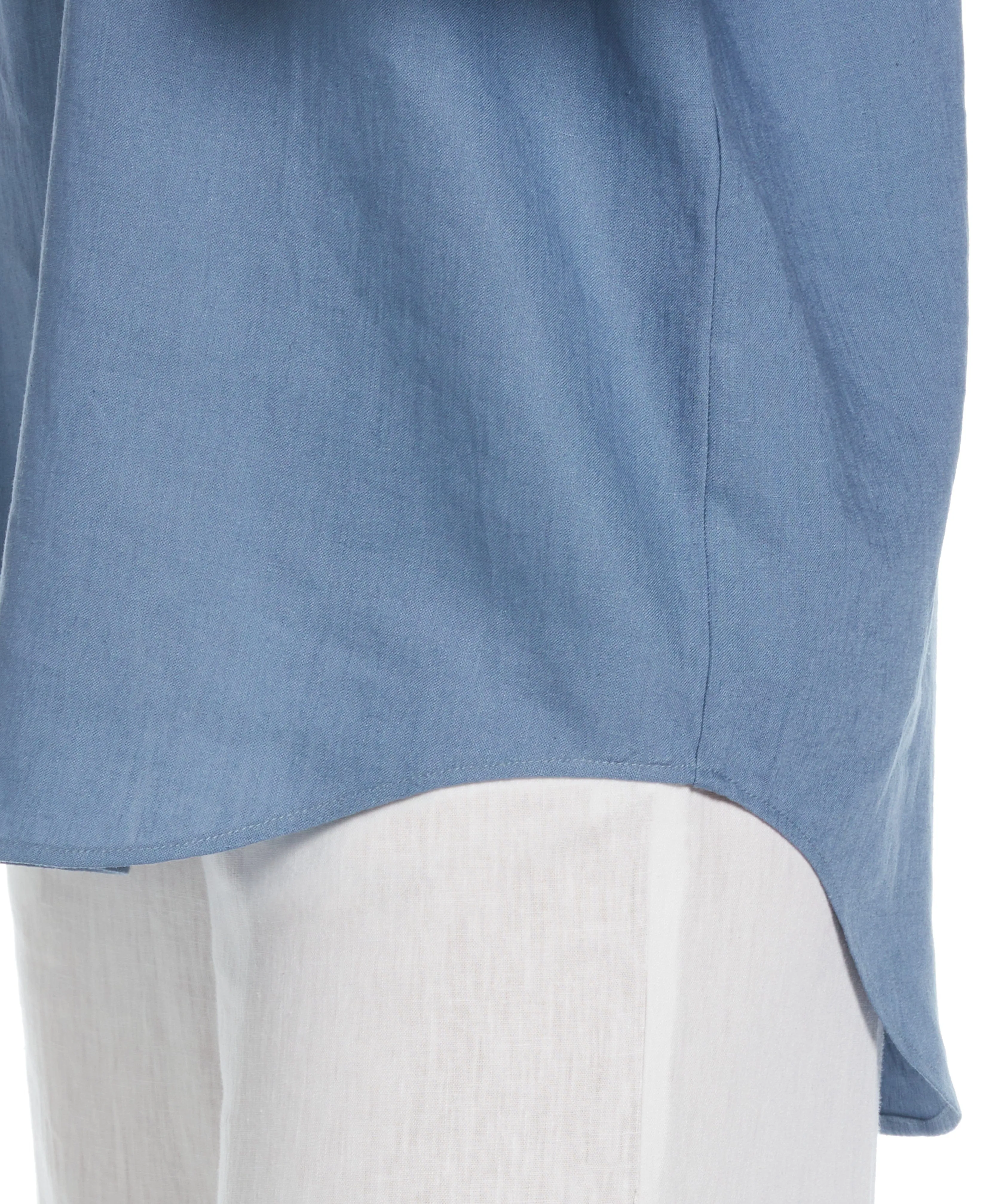 Linen Blend Solid Popover Shirt