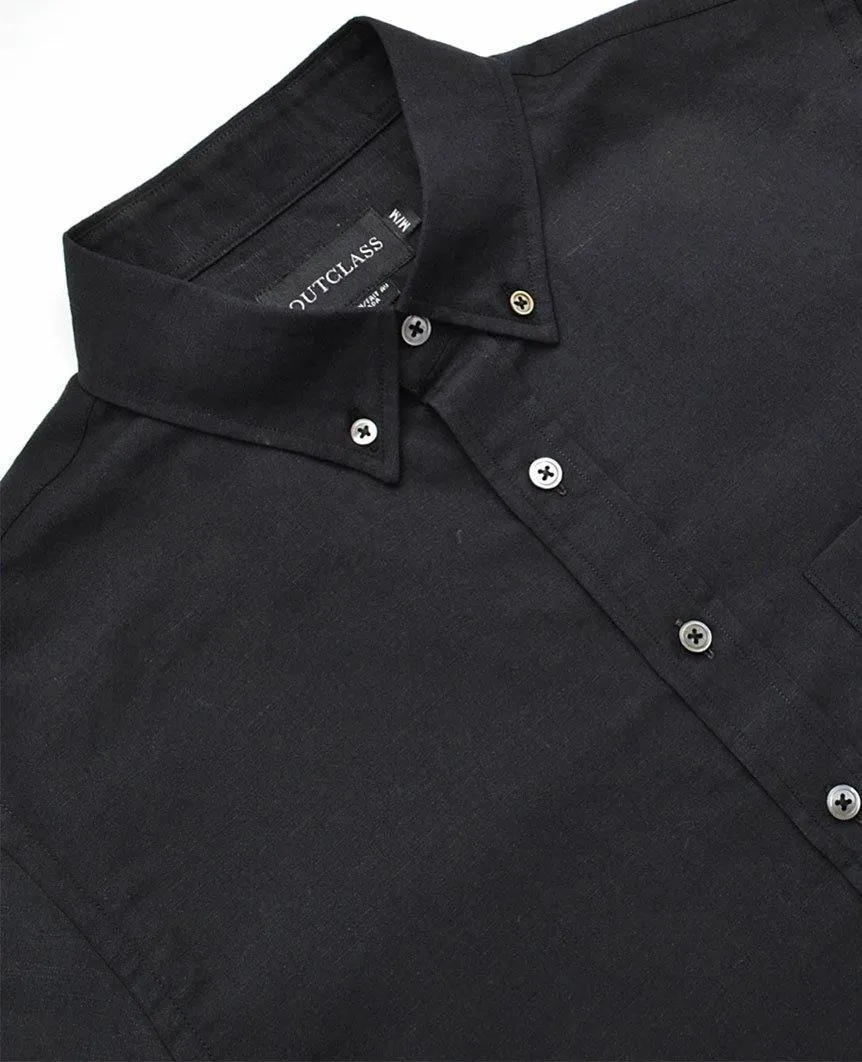 Linen L/S Black Shirt