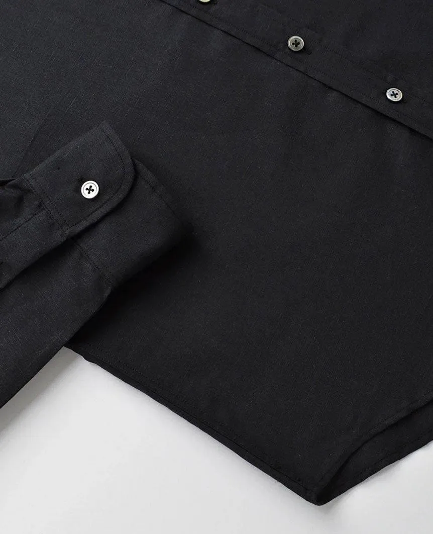 Linen L/S Black Shirt