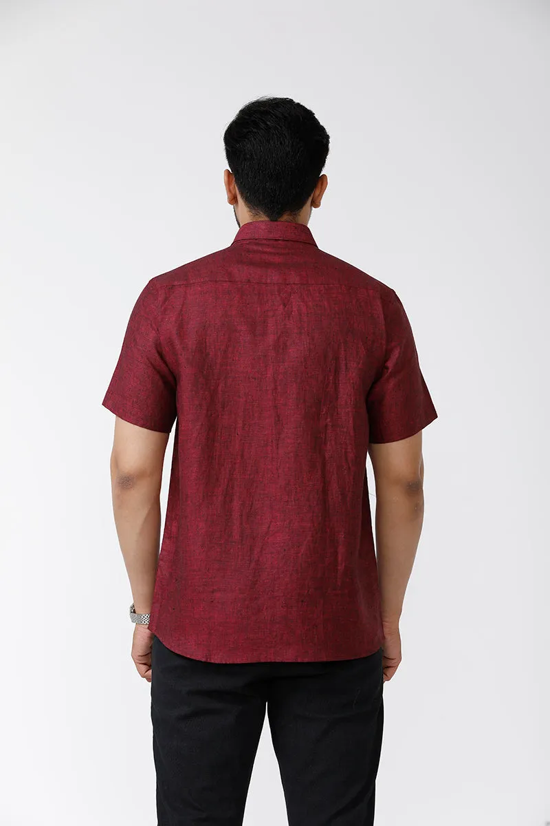 Linen Rise- Maroon Formal Shirts for Mens | Uathayam
