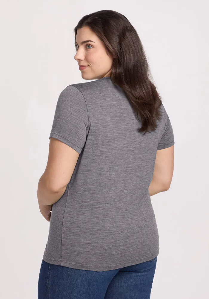 Liza Crew Neck Tee - Graphite Heather