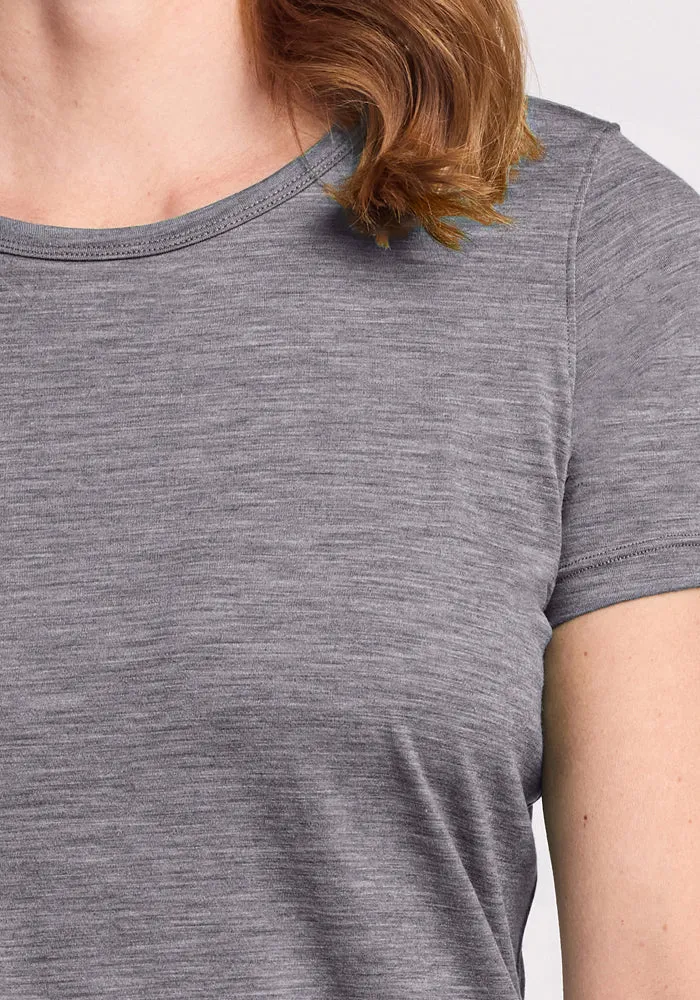 Liza Crew Neck Tee - Graphite Heather