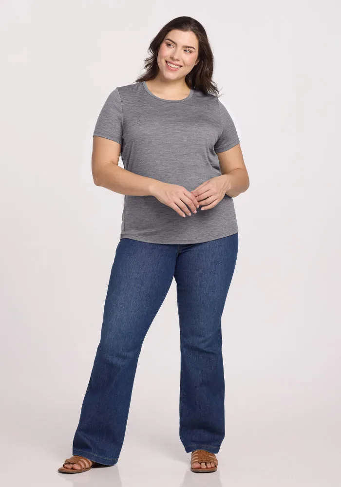 Liza Crew Neck Tee - Graphite Heather
