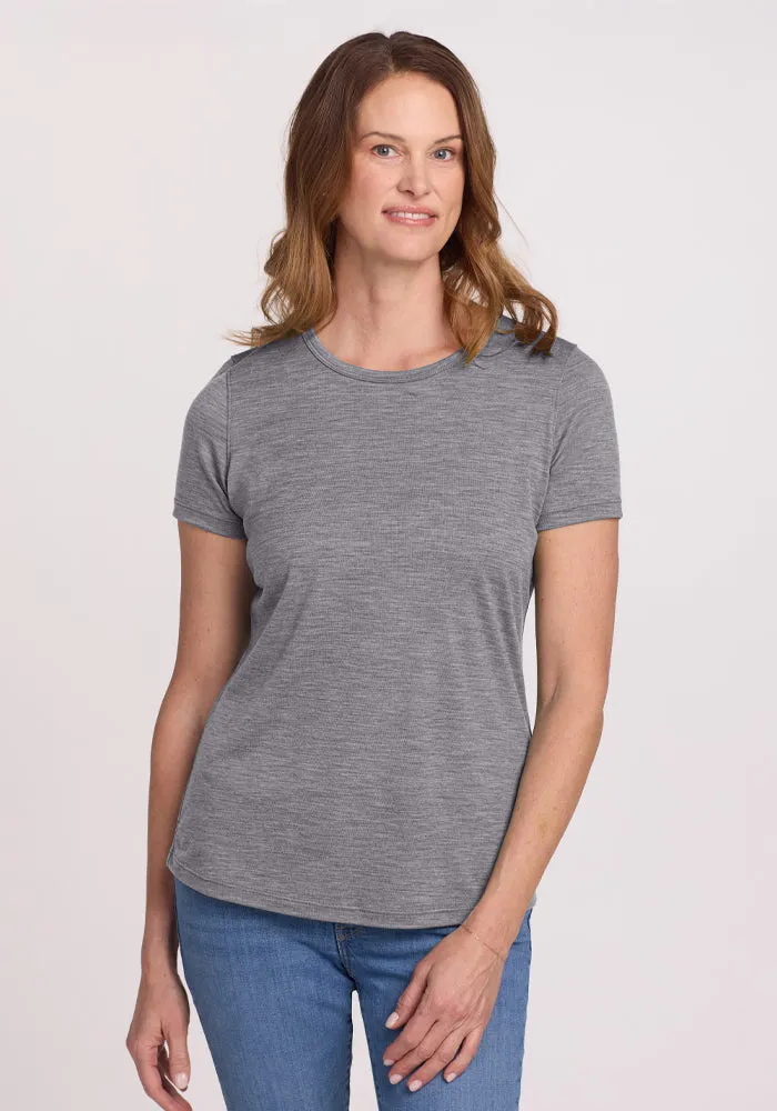 Liza Crew Neck Tee - Graphite Heather