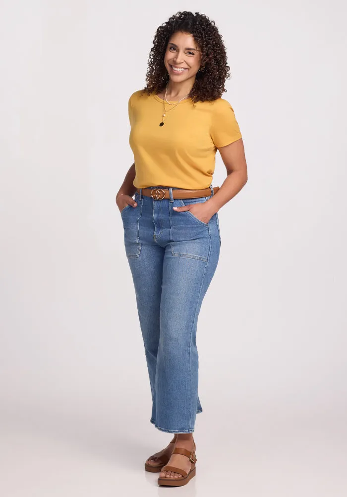 Liza Crew Neck Tee - Marigold