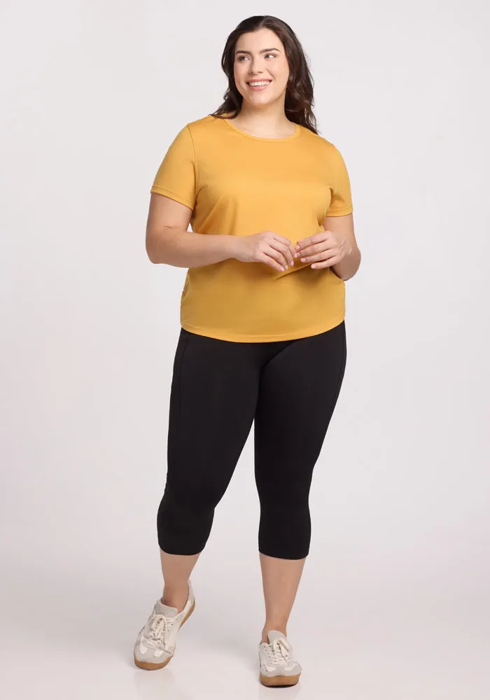 Liza Crew Neck Tee - Marigold
