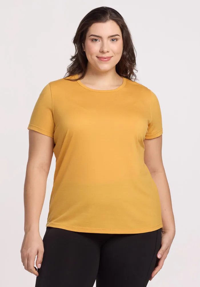 Liza Crew Neck Tee - Marigold