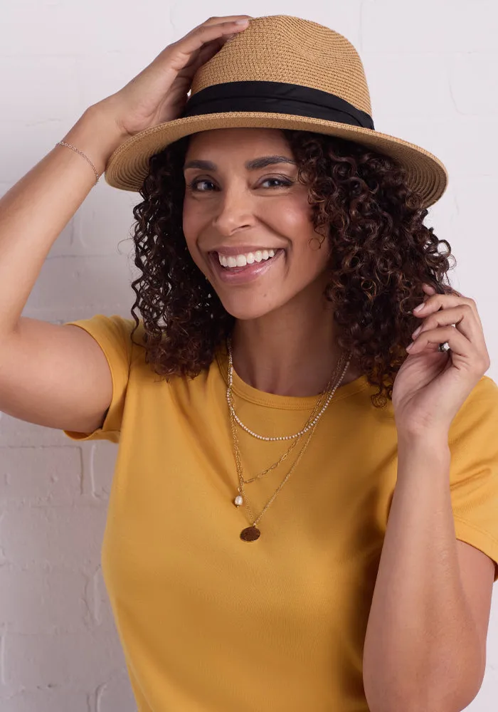 Liza Crew Neck Tee - Marigold