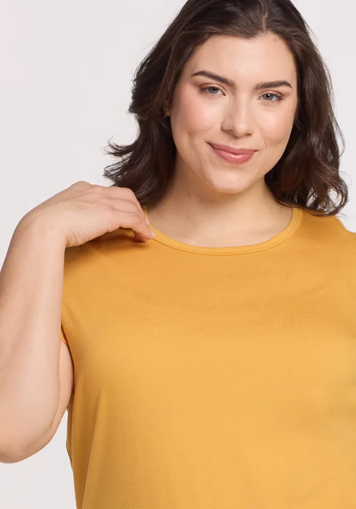 Liza Crew Neck Tee - Marigold
