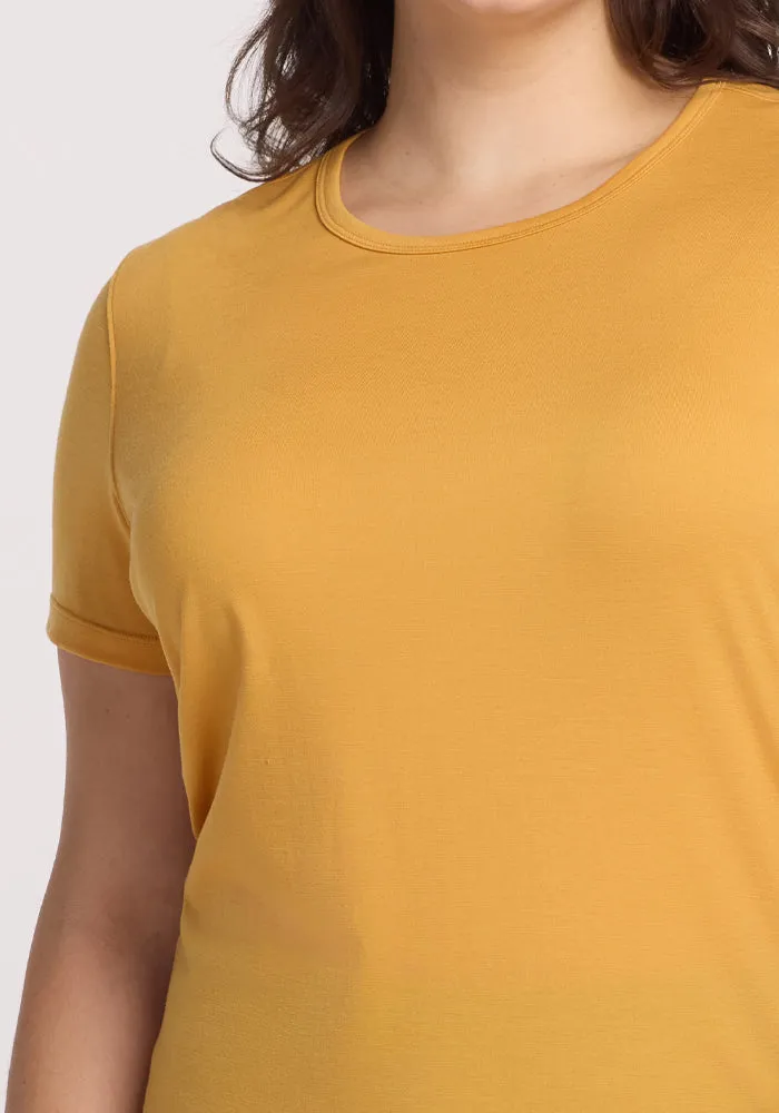 Liza Crew Neck Tee - Marigold