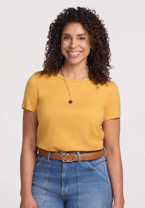 Liza Crew Neck Tee - Marigold