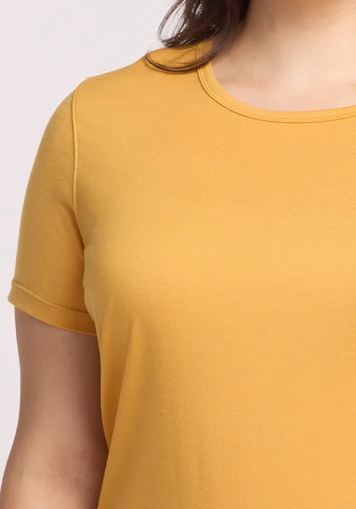 Liza Crew Neck Tee - Marigold
