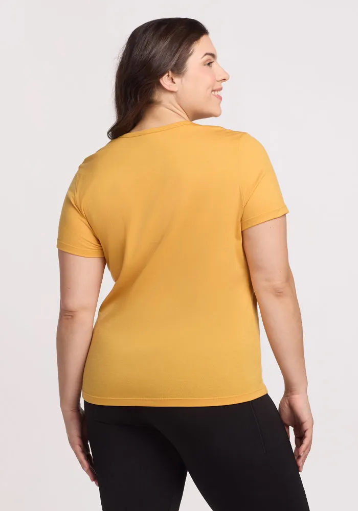 Liza Crew Neck Tee - Marigold