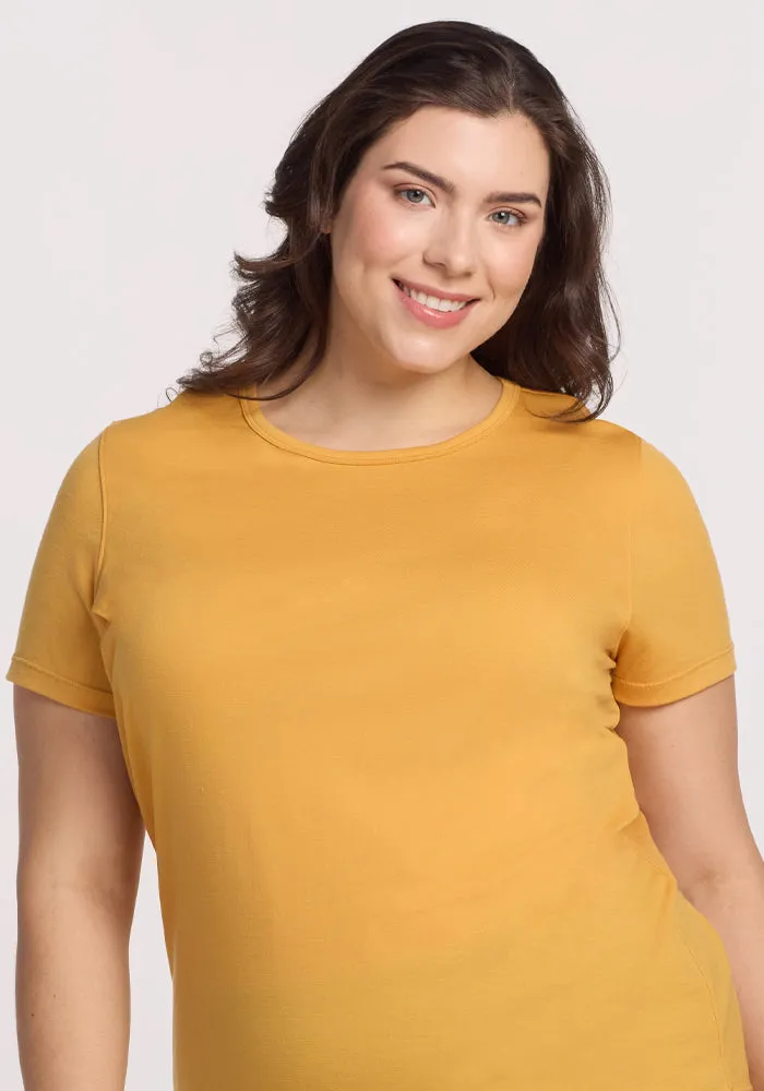 Liza Crew Neck Tee - Marigold