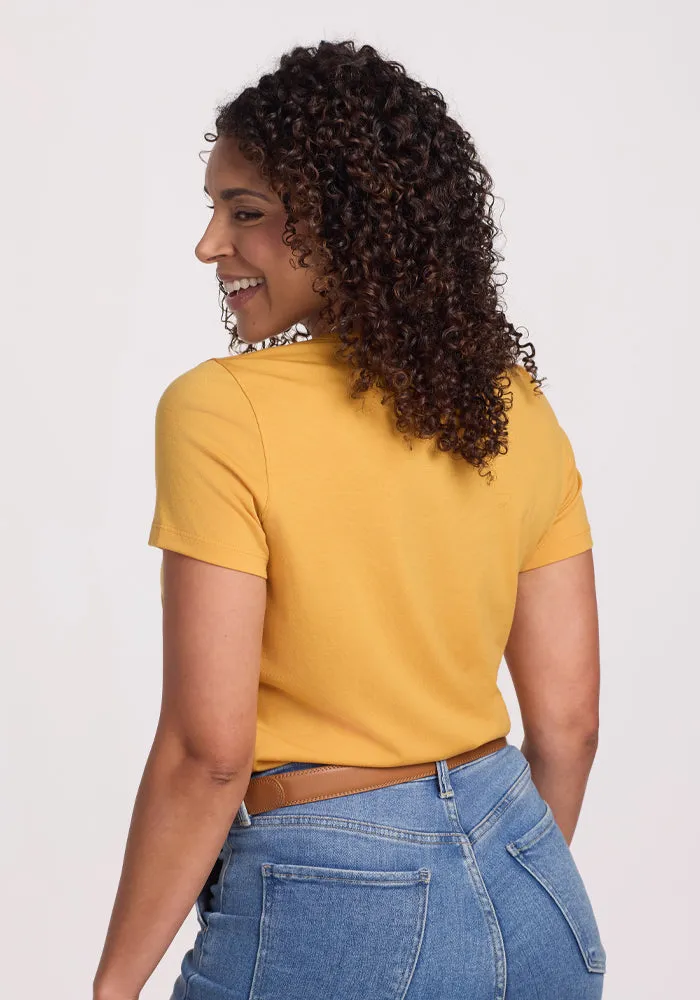Liza Crew Neck Tee - Marigold