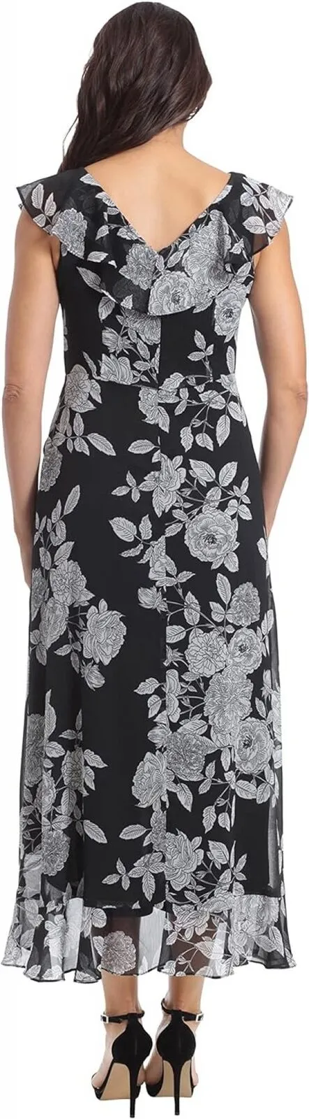 London Times Women's Chiffon Faux Wrap Ruffle Maxi Dress 4770535_10