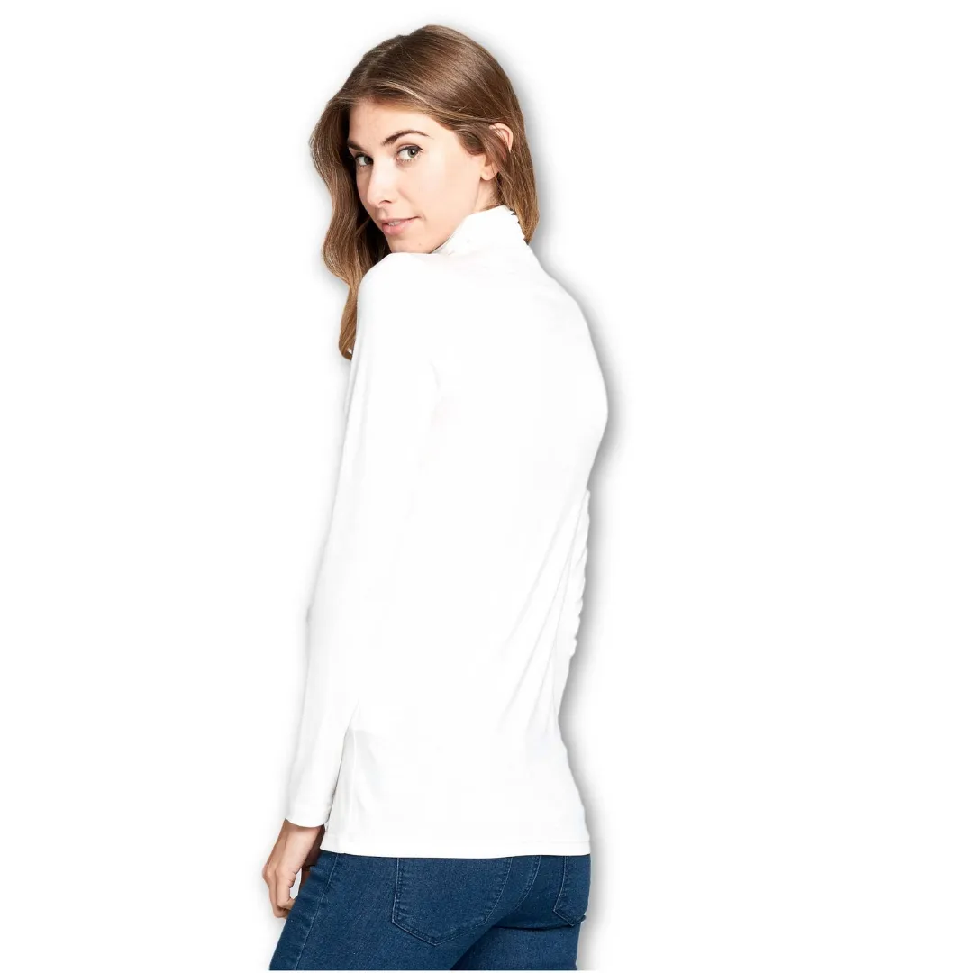 Long Sleeve Turtleneck Sweater - White