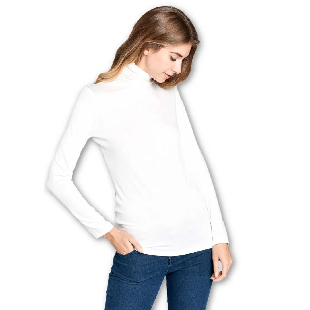 Long Sleeve Turtleneck Sweater - White
