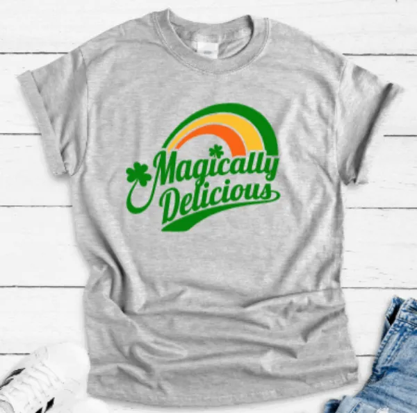 Magically Delicious, St. Patrick's Day, Unisex Gray Short Sleeve T-shirt