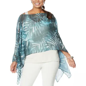 MarlaWynne WynneLayers Women's Convertible Leaf Print Chiffon Poncho
