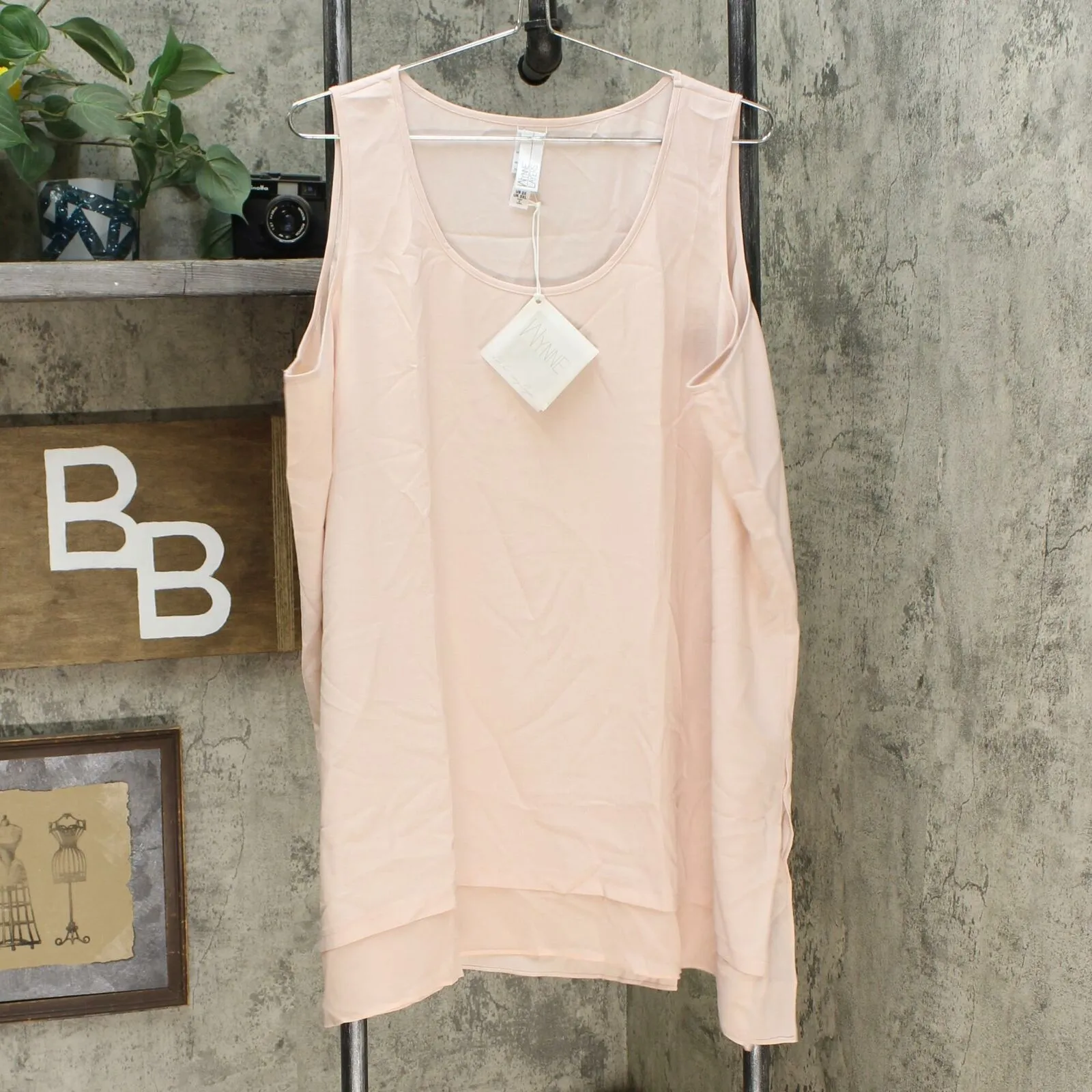 MarlaWynne WynneLayers Women's Plus Size Crepe Tank With Chiffon Hem