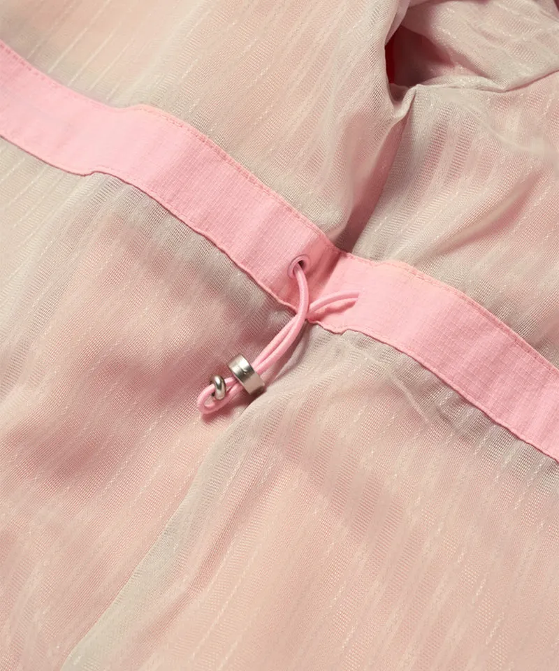 MCC Women's Woven Mesh LS Zip-Up  - Light Pink