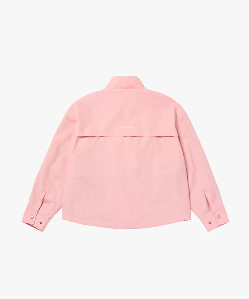 MCC Women's Woven Mesh LS Zip-Up  - Light Pink